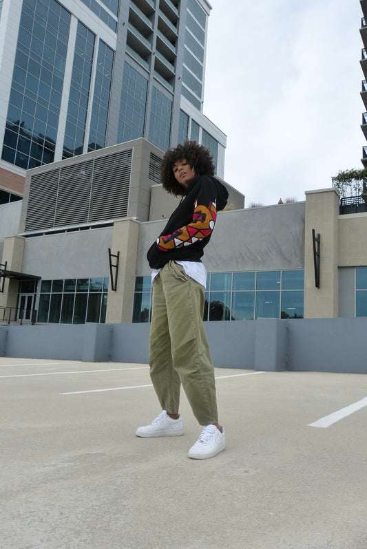 Black Hoodie with Eccentric sleeve